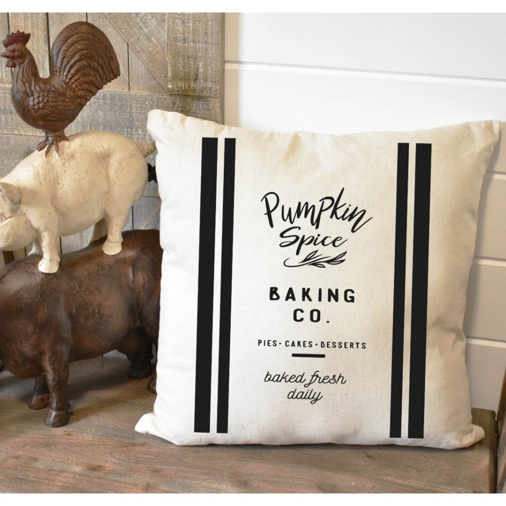 Fall Pillow Cover, Pumpkin Spice, Indoor/Outdoor